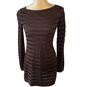 Tommy Bahama Brown Striped Mesh Sweater Size XS